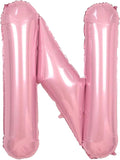 Pink Letter N Balloons, N Balloon 40 Inch Foil Helium N Balloon Letter | Pink N by BBPOOL