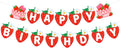 MEETINGU Strawberry Cake Happy Birthday Banner, Strawberry Themed Birthday by MEETINGU