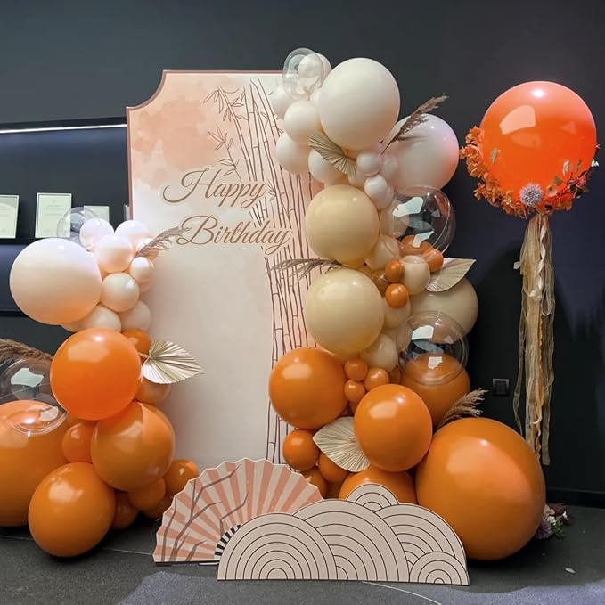 Burnt Orange Boho Balloon Arch Kit, Pastel Brown Macaron Pink Balloons | 155 - Image 5