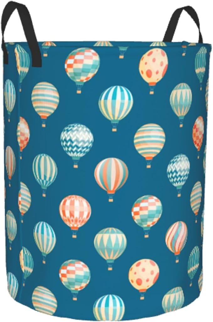 Cute Hot Air Balloons Round Laundry Hamper Storage Basket Toys Clothes - Image 8