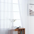 SpaceDresser Basic Rod Pocket Sheer Voile Window Curtain Liners White 2 Panels by SpaceDresser