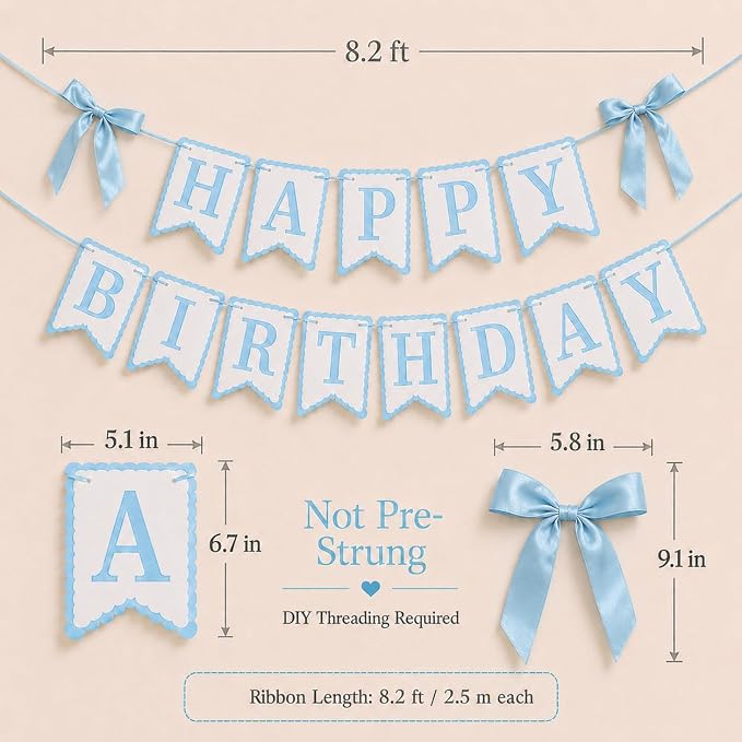 Blue Happy Birthday Banner - Image 3