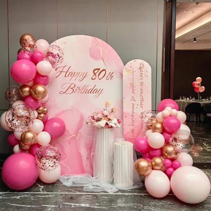 Pink and Gold Balloon Arch Kit, Different Size 18 12 10 5 inch, Princess - Image 3