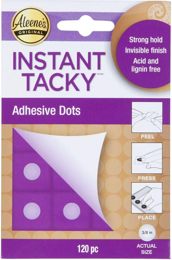 Aleene's Instant Tacky Adhesive Dots, Acid Free Glue Dots, Strong Hold by Aleenes