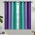 Yakamok Teal and Purple Blackout Curtains, Ombre Full Room Darkening Window by Yakamok