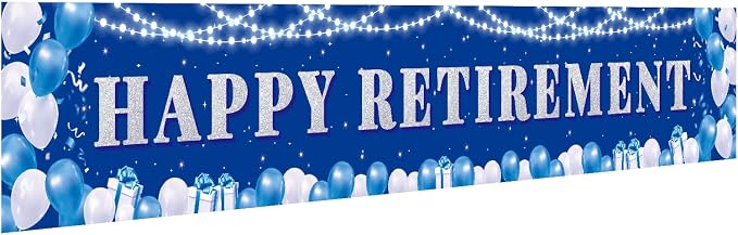 Large Happy Retirement Yard Sign Banner by ANATANOWOR