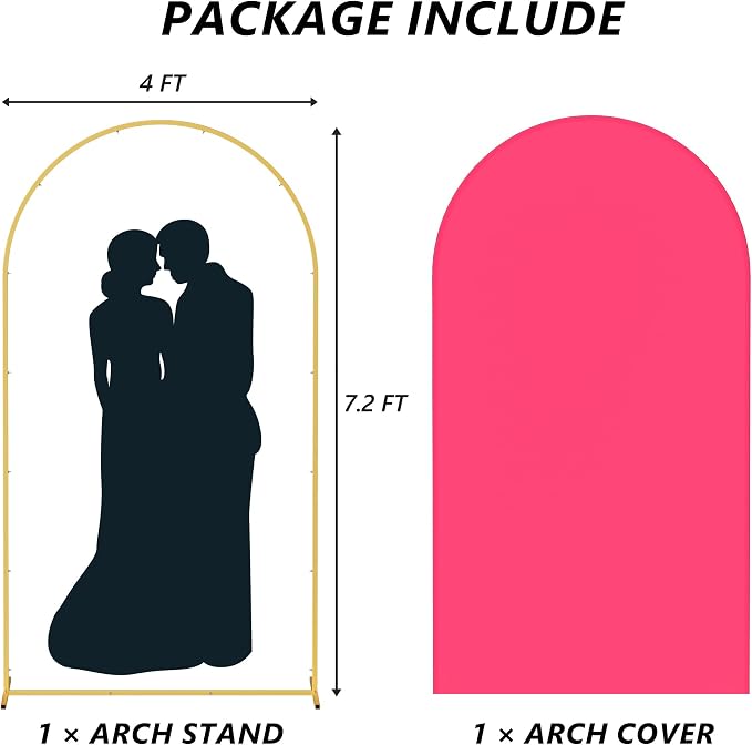 Neatsure Arch Backdrop Stand and Cover Set, 7.2FT Metal Photo Balloon Arch - Image 3