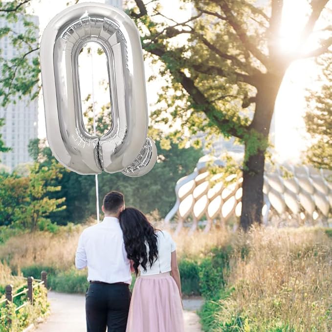 TONIFUL 40 Inch Large Silver Letter Q Foil Balloons Alphabet Balloons | Giant - Image 4