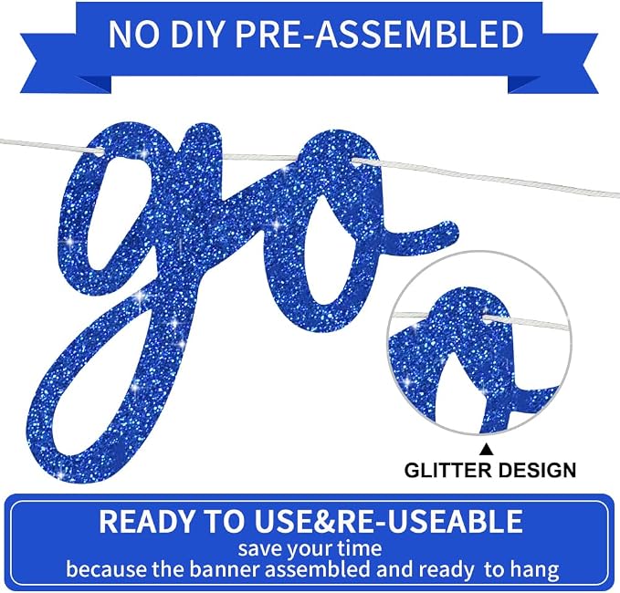 BEISHIDA Glitter Blue Pre-Strung Go Shawty It's Your Birthday Banner Decor | NO - Image 2