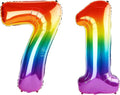 40 Inch Number 71 Balloons for 71st Birthday Party Decorations, 0-100 Rainbow by FOBELEC