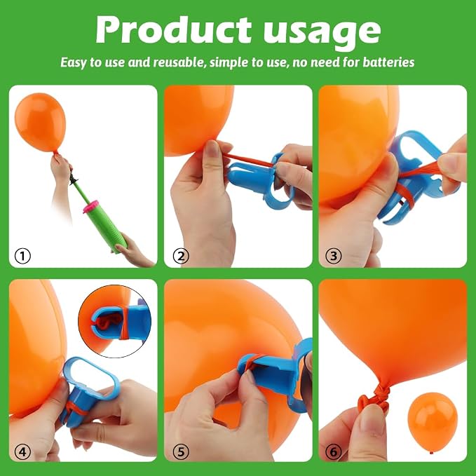 2Pack Balloon Pump Handheld, Dual Action Manual Air Inflator - Image 3