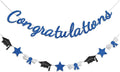 Congratulations Banner Blue Graduation Decorations Class of 2026 Prestrung by Vofrise