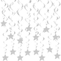 Silver Star Hanging Swirl Decorations Ceiling Swirl Foil Decoration Hanging by Unknown