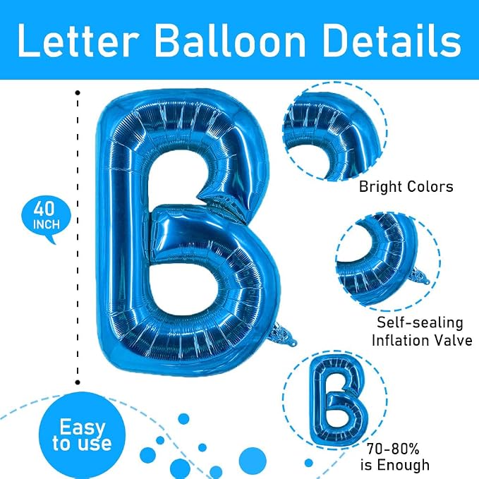 Blue Bride Balloons 40 Inch Wedding Letter Balloon Bride To Be Balloons - Image 5