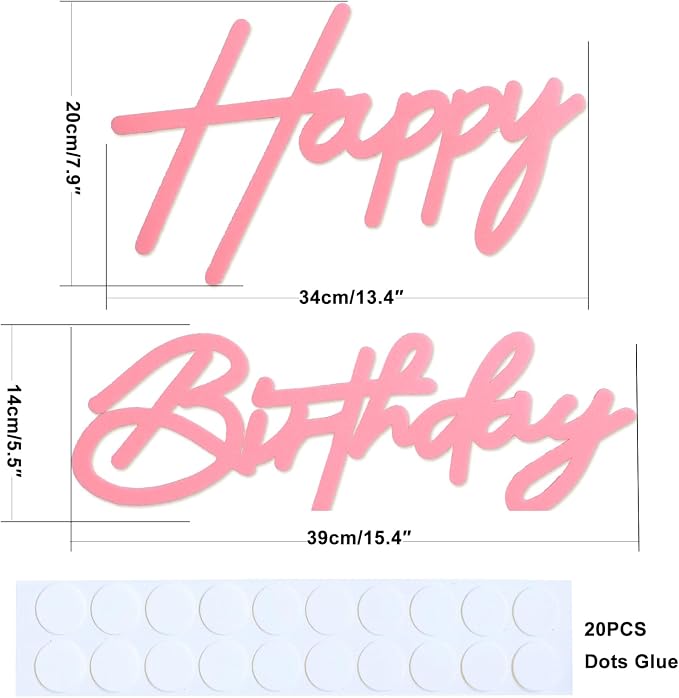 Pink Happy Birthday Sign for Backdrop - Image 3