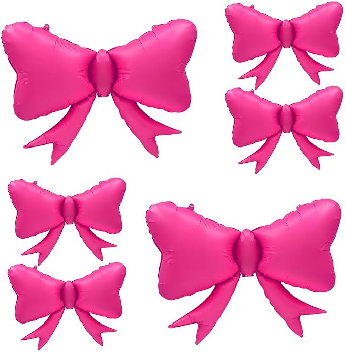 6pcs Jumbo Oversized Ribbon Balloons Coquette Bow Balloons Bow Party Coquette by Unknown