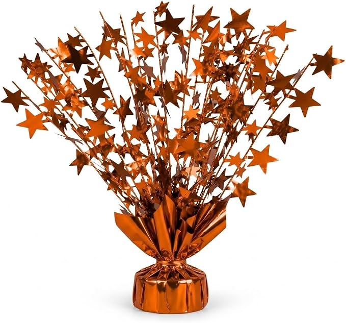 PMU Bursting Star Metallic Foil Spray Centerpiece- Metallic Orange Balloon by PMU