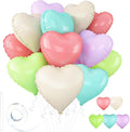 5 Colors Heart Balloons, 18inch Heart Shaped Foil Balloons & Helium Mylar by Wuhetyo