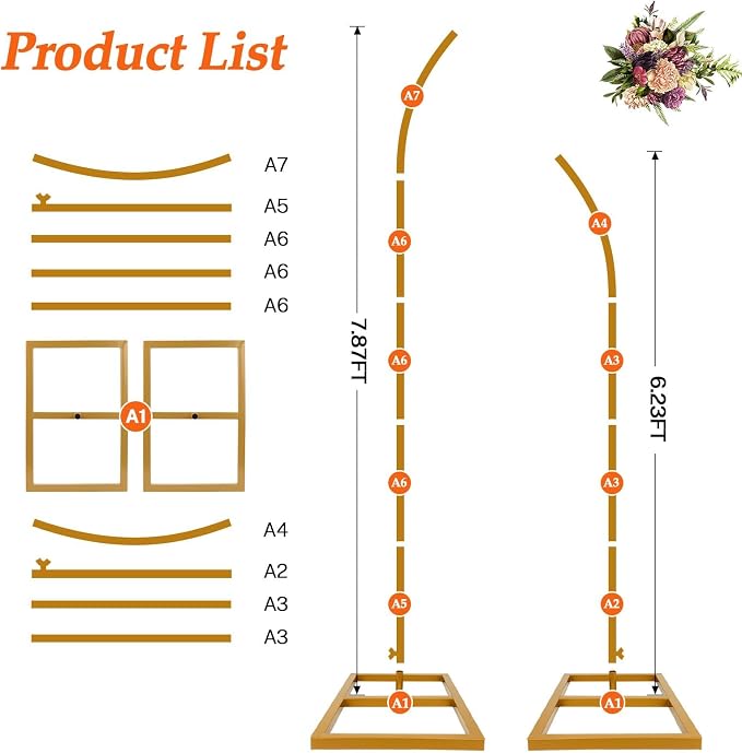 Balloon Arch Stand Kit, Balloon Arch Stand Set of 2 - Image 4