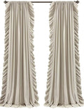 Lush Decor Reyna Ruffle Window Curtain Panel Set, Wheat by LushDecor