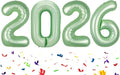 40 Inch Sage Green Balloons 2026, New Years Eve Decorations Foil Balloons 2026 by Upgesy