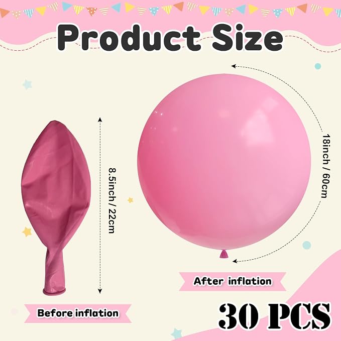 30pcs Pastel Pink Balloons 18 Inch Large Balloon - Image 2