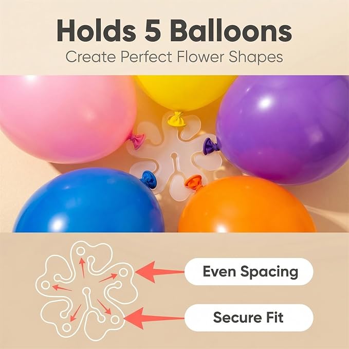 iFlyMaes 30pcs Balloon Flower Clips, Durable Plastic Balloon Connectors - Image 4