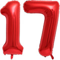 40 Inch Red 17 Number Balloons Giant 17 Balloons Red Birthday 17 Balloons 17th by LHOAVWE