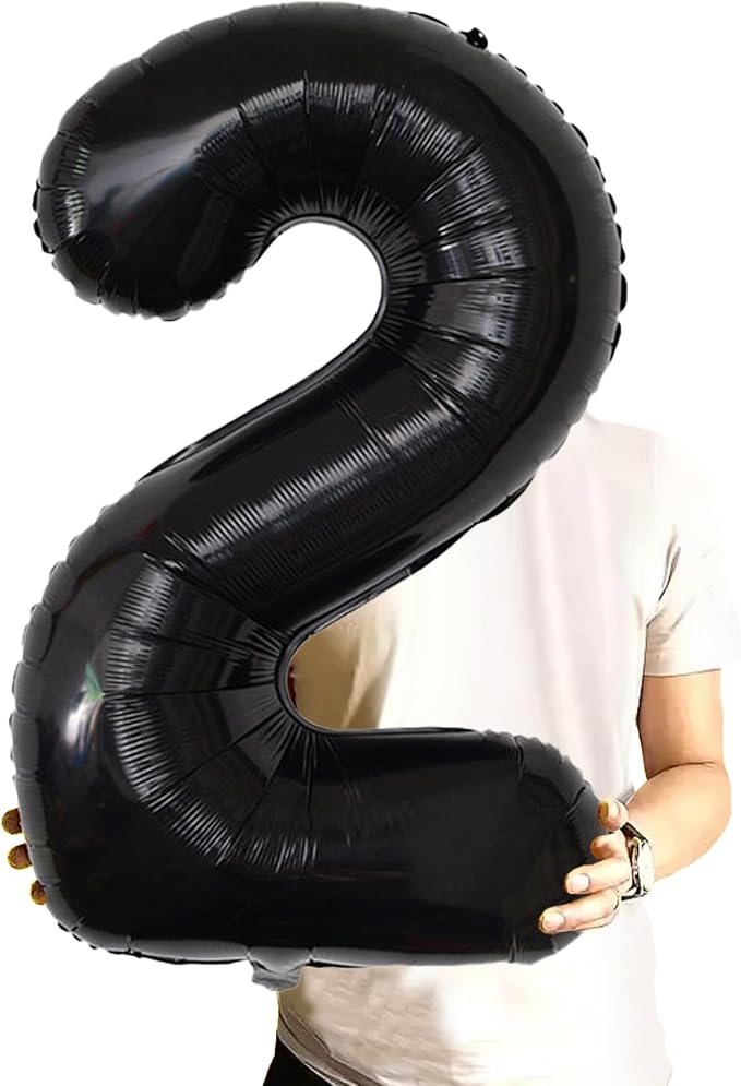 Number Balloons Black Party Balloon - Image 2
