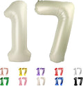 17 Balloon Numbers 40Inch for 17th Year Old Birthday Decorations, Cream | 40In by Mluchee