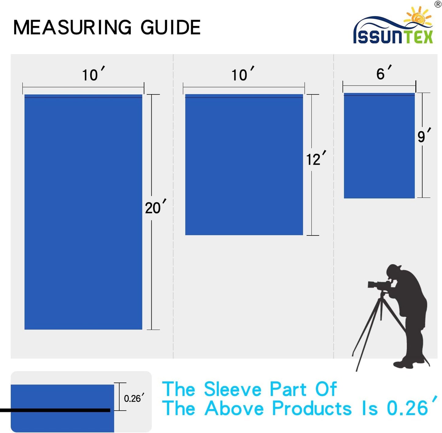 ISSUNTEX 10X12 ft Background Muslin Backdrop, Photo Studio, Collapsible High Density Screen for Video Photography and Television-Blue