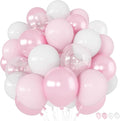Pink Balloons 60 Pcs Light Baby Pearl Pink and White Latex Party Balloon by Froova