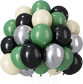 Green and Black Balloons, Graduation Balloon Metallic Silver Green Sand White by Paeyeq