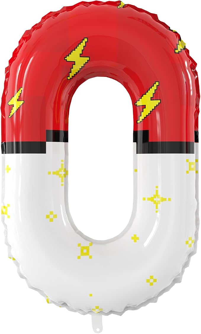 40 Inch Giant Red and White Cartoon Theme Number Foil Balloons by SIXONEAIEN