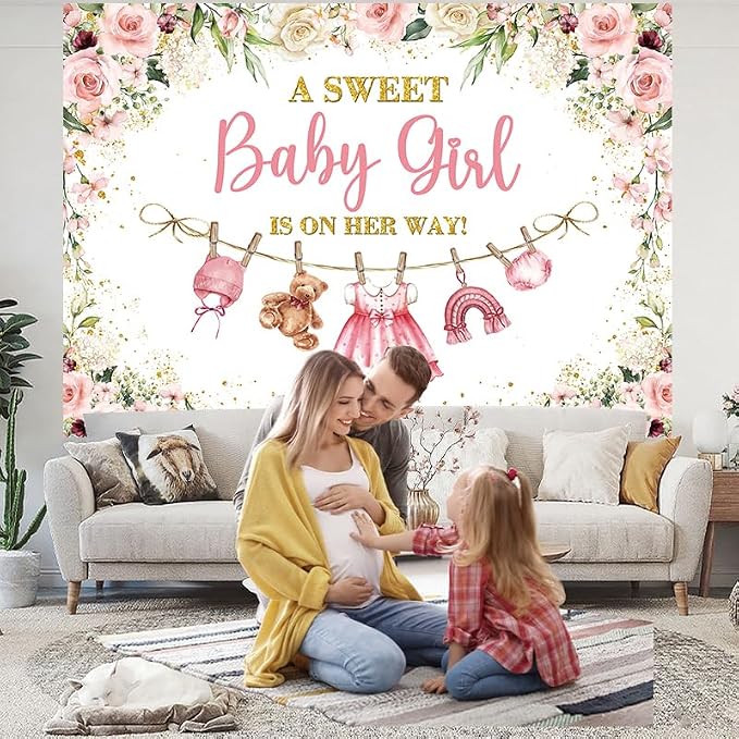 Cute Clothes Baby Shower Backdrop - Image 6