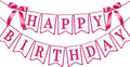 Bow Happy Birthday Banner for Bow Birthday Decorations Bows Garland for Women by JOTTING