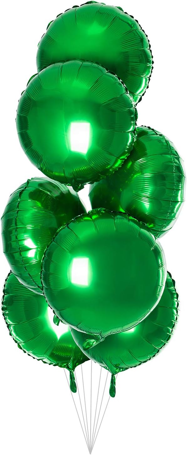 18" Green Round Shaped Foil Balloons Mylar Helium Balloons - Image 5