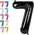 Black Number 7 Birthday Balloon 40 Inch, 7 17 27 70 77 Party Celebration by Upgesy