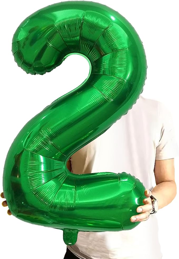 Number Balloons Green Party Balloon - Image 2
