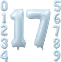 40" Light Blue Foil Number 17 Balloon by TNCDJKPA