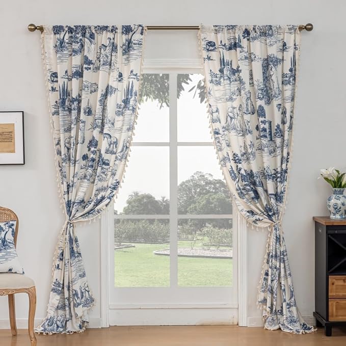F-CHU Vintage Patterned Curtains 84 Inches Long - Image 5