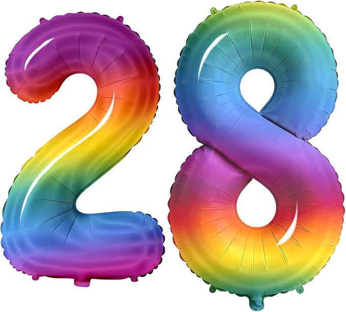 Number 28 Balloons for 28th Birthday Party Decorations, 0-100 Large No.28 by Joycard