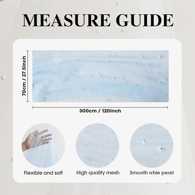 Artoid Mode 6PCS Pearl Blue Gauze Table Runner 120 Inch 10FT, Seasonal Sheer - Image 7