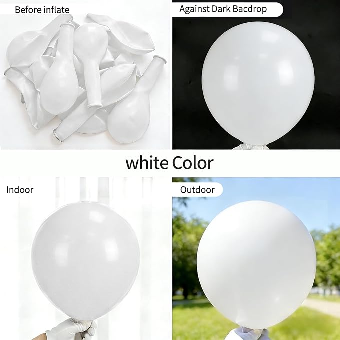 50pcs White Balloons 12 Inch, Premium Matte Thick Latex Party Balloons - Image 6