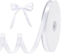 woric 120 Yards White Satin Ribbon 3/8 Inch Thin Ribbon | Smooth Satin by woric