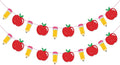 School Banner Garland For Back To School Decorations, Glitter Apple Pencil by Sereliy
