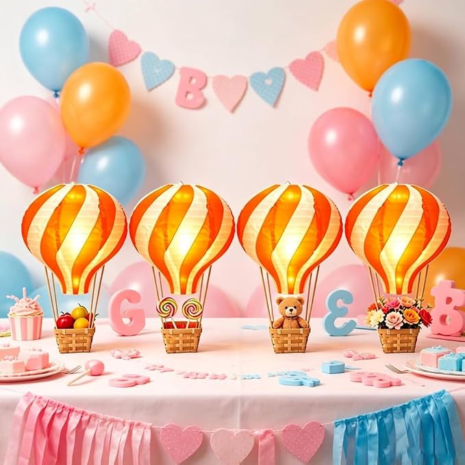 Palmhill 8 Sets 11.8" Hot Air Balloon Decorations Lanterns - Image 7