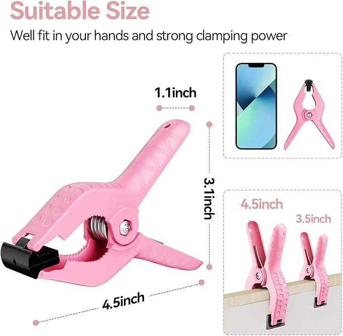 EMART 6 Pack Heavy Duty Spring Clamps, 4.5 inch Plastic Photo Booth Backdrop - Image 3