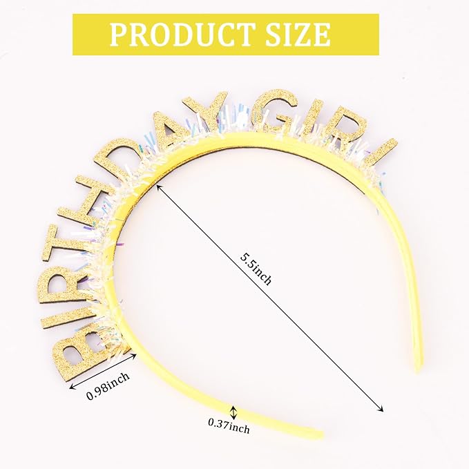 CIEHER Birthday Girl Headband Birthday Crown - Image 5