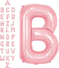 SUWEN 40 Inch Pink Large B Letter Balloons Big Foil Helium A-Z | Jumbo Mylar by SUWEN